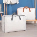 1 sac de rangement en PVC imperméable Transparent Extra-Large avec fermeture éclair et poignée-sac de rangement carré polyvalent pour couettes, Beddi