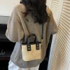 petit sac à bandoulière carré pour femmes, sac seau polyvalent tendance, sac à main couleur bloquée