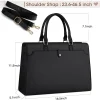 sac d'ordinateur portable de grande capacité pour femme, sac fourre tout pour ordinateur portable, sac de travail en cuir, étui à bombes étanche, sac d'ordinateur de bureau d'affaires, 15.6 pouces