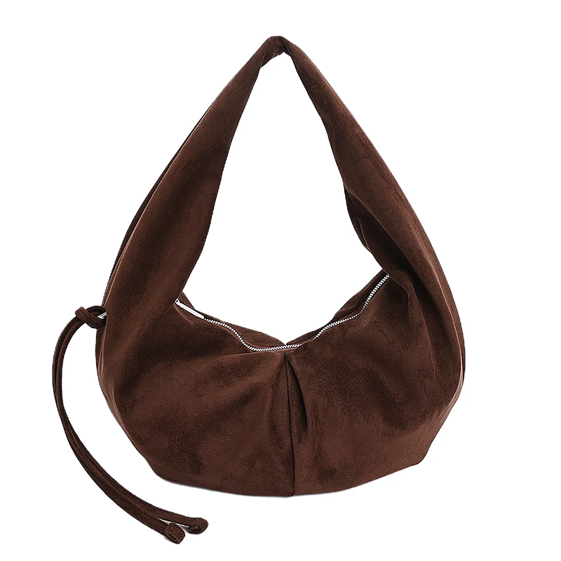 faionable faux daim femmes hobo sac à bandoulière 2025 automne/hiver vintage grande capacité hobo shopper sac fermeture éclair travail trajet