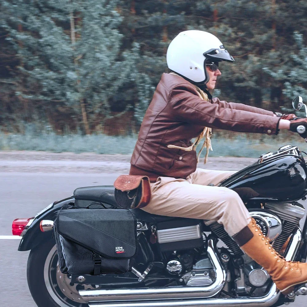 sacoches de moto 40l, sacoches latérales avec housse de pluie universelles pour sportster softail, sacs d'accessoires de moto