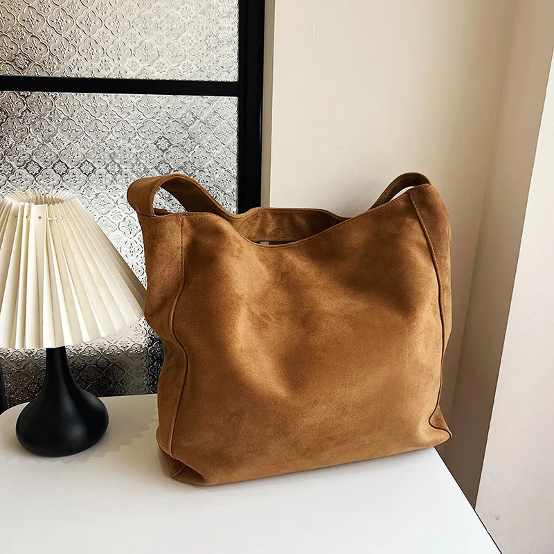sacs hobo minimalistes en daim en plusieurs couleurs, fourre tout décontracté de grande capacité pour une utilisation quotidienne et en voyage pour femmes