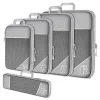 5 pièces organisateur de voyage sac ensemble vêtements cubes de compression pour avion voyage essentiels sacs de rangement valise maille emballage cubes