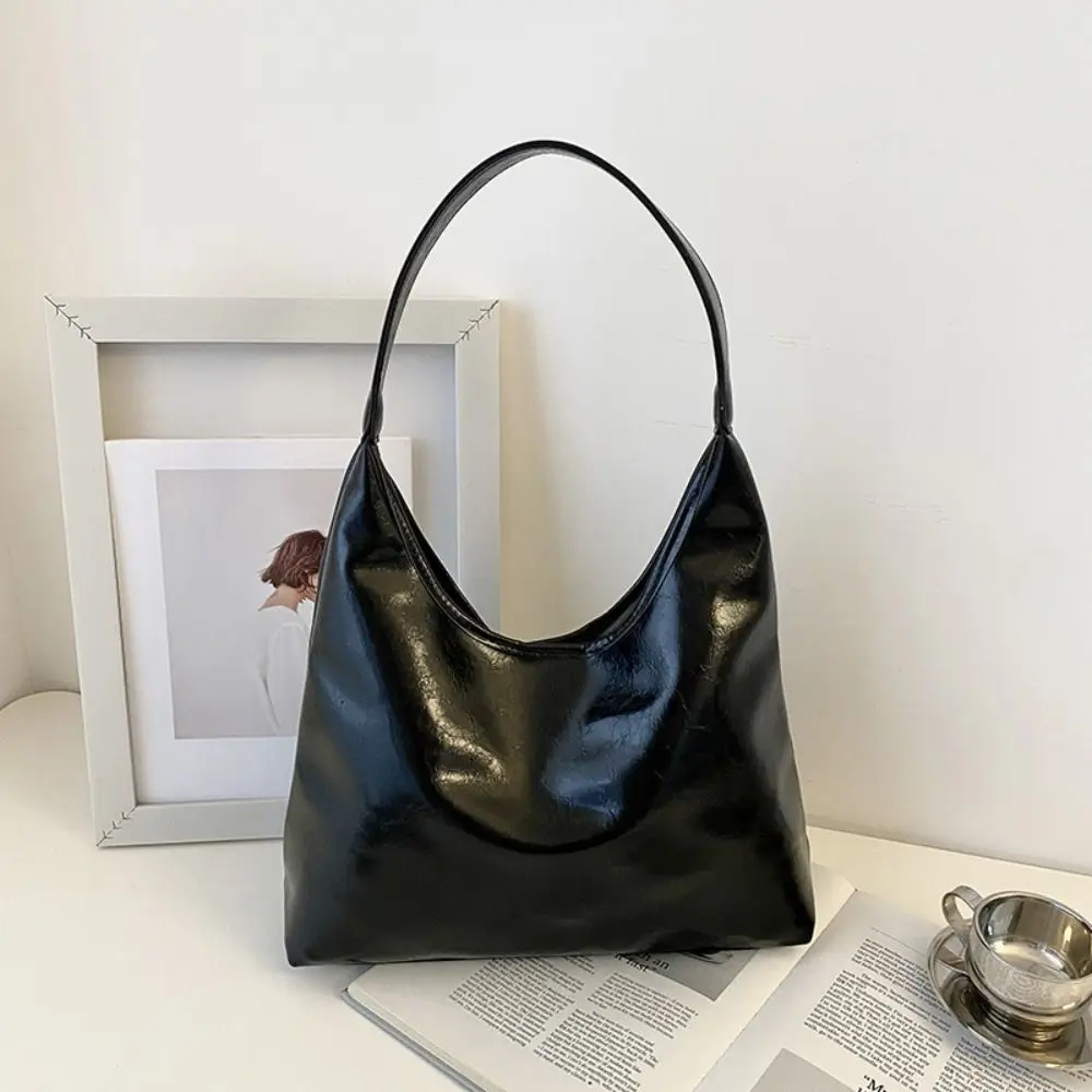 sac hobo rouge vin décontracté, sac sous les bras vintage de style coréen, fourre tout à bandoulière simple de grande capacité pour l'extérieur