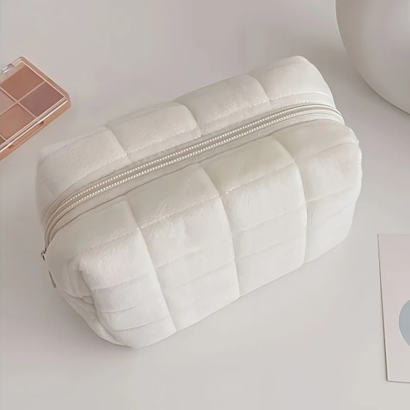 Trousse à cosmétiques minimaliste chic, grand organisateur de maquillage bohème pour voyage et maison, cadeau pour femme.