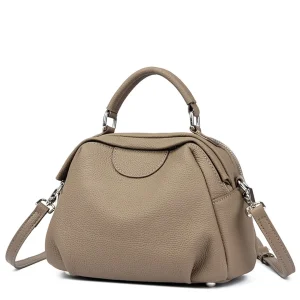 Sac à main Portable kaki pour femmes, sac Hobo en cuir véritable, motif litchi, minimaliste, classique, poignée supérieure, bandoulière Sac à main Portable kaki pour femmes, sac Hobo en cuir véritable, motif litchi, minimaliste, classique, poignée supérieure, bandoulière