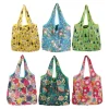sacs fourre tout imprimés de fleurs pour femmes, sacs à main d'épicerie pliables pour l'extérieur, sac de courses écologique, sac de rangement réutilisable, sacs de rangement
