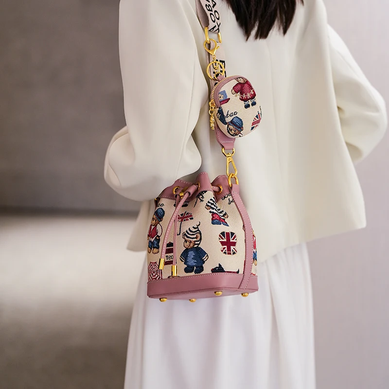 mode femmes sac à bandoulière sac seau pour femmes 2025 femmes dessin animé ours léger luxe polyvalent bandoulière femmes sac à main