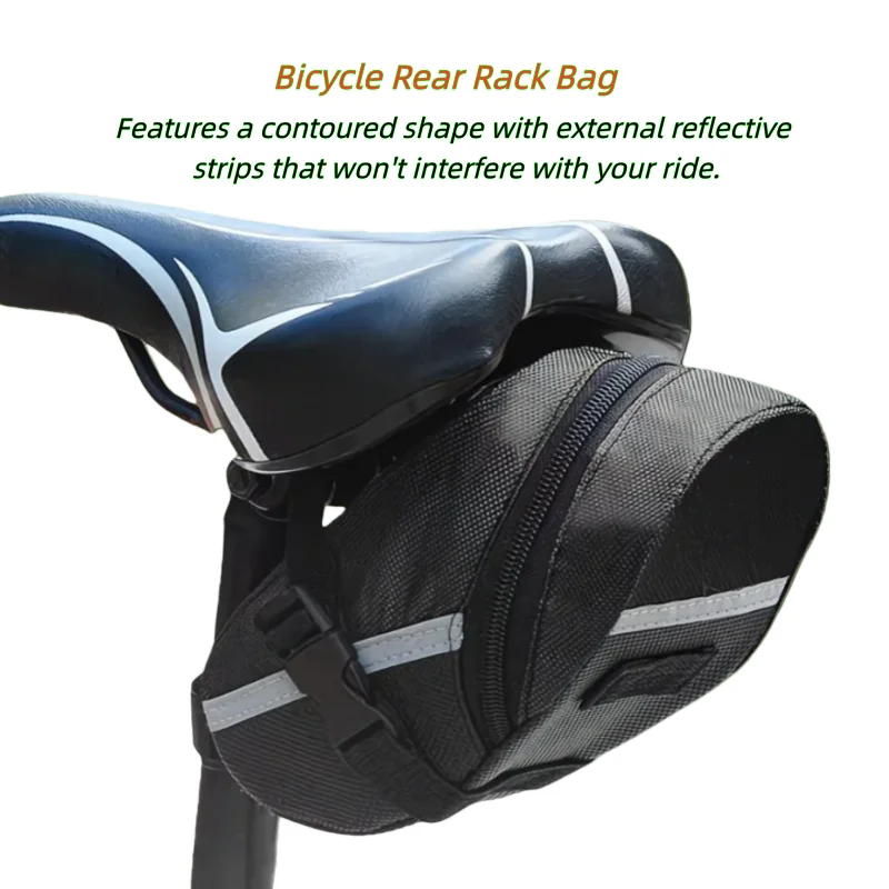 Sac de selle de vélo anti-éclaboussures | Convient aux vélos de route, VTT et de gravier | Pack sous-assise réfléchissant avec clip rapide Sac de selle de vélo anti-éclaboussures | Convient aux vélos de route, VTT et de gravier | Pack sous-assise réfléchissant avec clip rapide