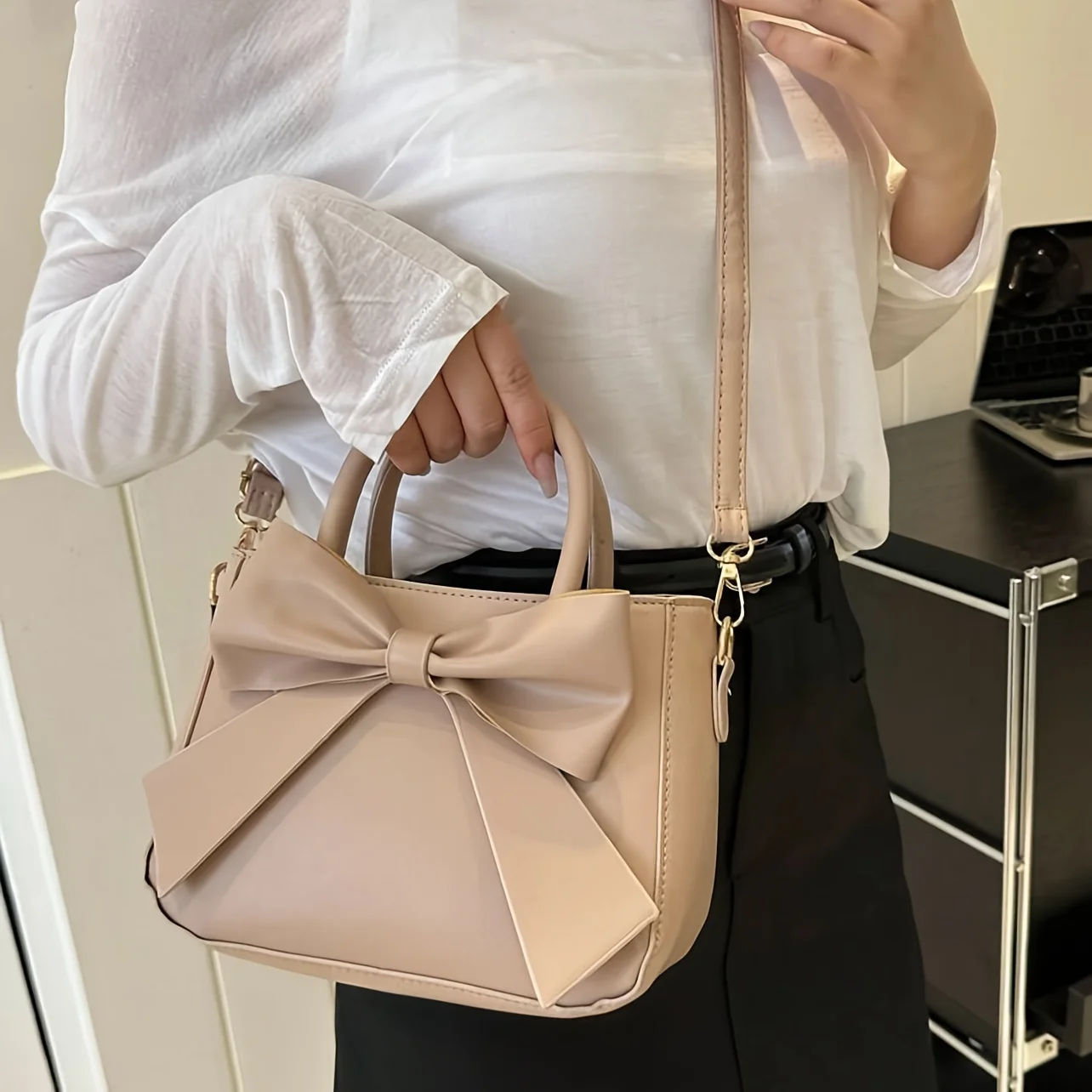 sac à main à nœud pour femmes, sac à bandoulière élégant, petit sac carré à main, sac à bandoulière simple à la mode, accessoire à la mode
