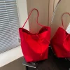 Sac fourre-tout pour femmes, sac seau sous les bras en tissu Nylon, Niche rouge, sac à bandoulière Simple à la mode, nouvelle collection 2024