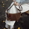 2025 nouveau sac croissant mat moka pour femmes, sac à main à bandoulière hobo vintage, sac à bandoulière marron doux, texturé et polyvalent ​