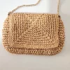 sac en paille tissé pour femmes, sac messager, facile à porter, portable, petit, carré, nouvelle mode, 2022