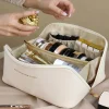 trousse de toilette de maquillage de grande capacité pour femmes, trousse de maquillage, pochette de rangement, boîte de luxe pour dames, sac de rangement, sac de voyage à fermeture éclair pour cosmétiques