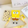 nouveau dessin animé original bob l'éponge squarepants enfants sacs à bandoulière fille et garçons mignon sac cadeau
