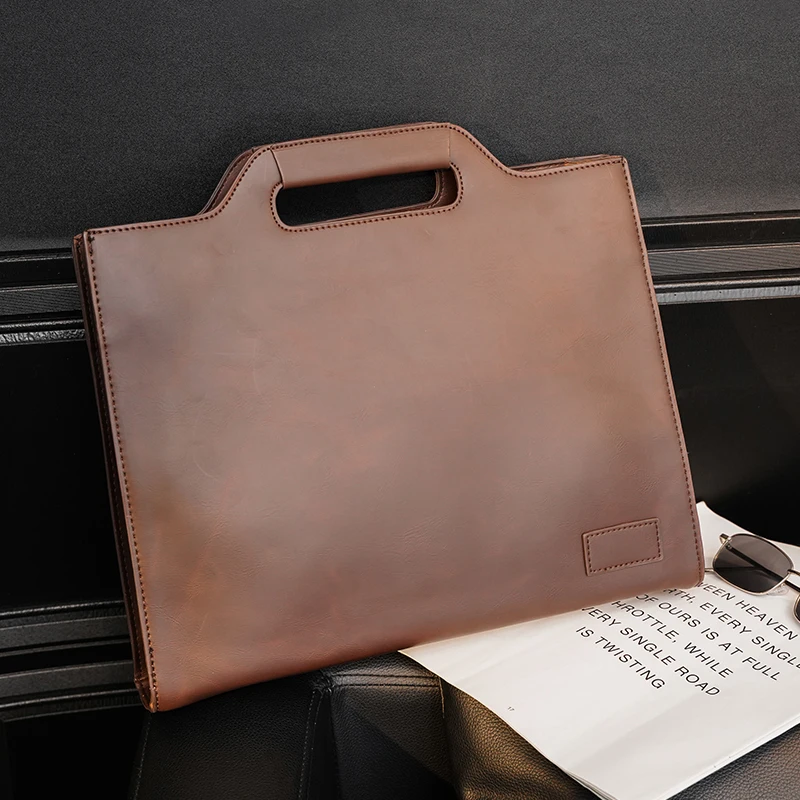 sac à main en cuir célèbre pour hommes, sac à bandoulière pour jeunes, étui à bombes d'affaires, sac à fichiers, grande capacité, nouveau, 2025