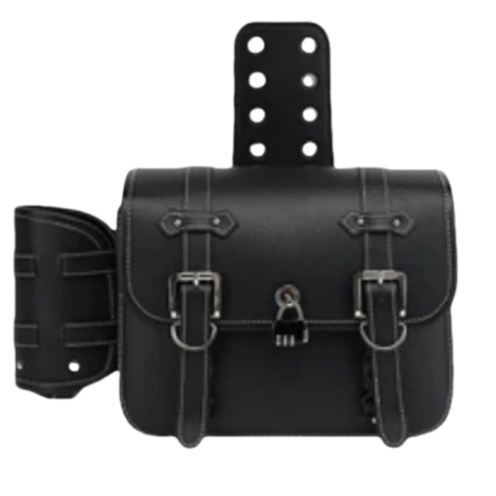1 paire de sac de selle étanche, grande capacité, sac de moto en cuir pu, résistant à l'usure, design cool, sac latéral de moto