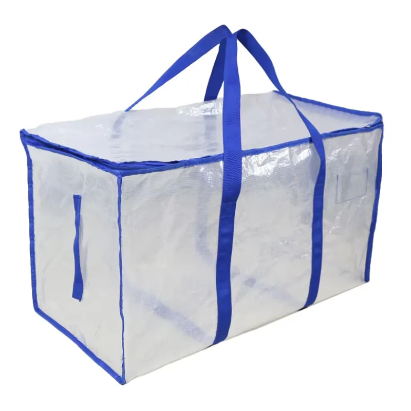sac de rangement de couette de grande capacité, sac de tri de vêtements de couette transparent, sac d'emballage mobile pour bagages, artefact spécial
