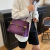 sac à main violet de luxe classique pour femmes, sac à bandoulière de styliste de bonne qualité en cuir pu solide, petit sac carré, nouvelle collection 2025