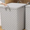 Sac de rangement de couette non tissé avec fermeture éclair veds, vêtements pliables, bacs de couette, conteneur, grande capacité, sac anti-poussière, organiser