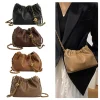 sac fourre tout à bandoulière en cuir pu pour femme, sac hobo plissé, sacoche polyvalente, sac à bandoulière, sac à main pour fille