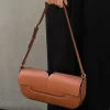 sac à bandoulière baguette en cuir véritable pour femmes, sac à main sous les bras, petit sac carré, nouvelle mode