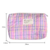 sac de lavage matelassé pour femmes, pochettes de voyage à carreaux de couleur contrastée, pochettes de rangement portables, pochettes d'outils de maquillage, sac de maman