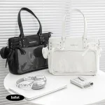 Bandage Bow Ita Sac haute capacité sous les bras Sac Femme douce fille Transparent Bolsos Mujer sacs à bandoulière pour Femme carré Bolso