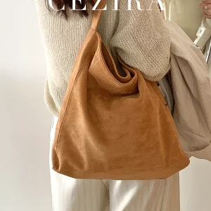 Slouchy-Sac Maillard Décontracté pour Femme, Tissu Doux en Faux Daim, Aimant, Grande Capacité, Hobo Initiated Bag, Commute Shopping