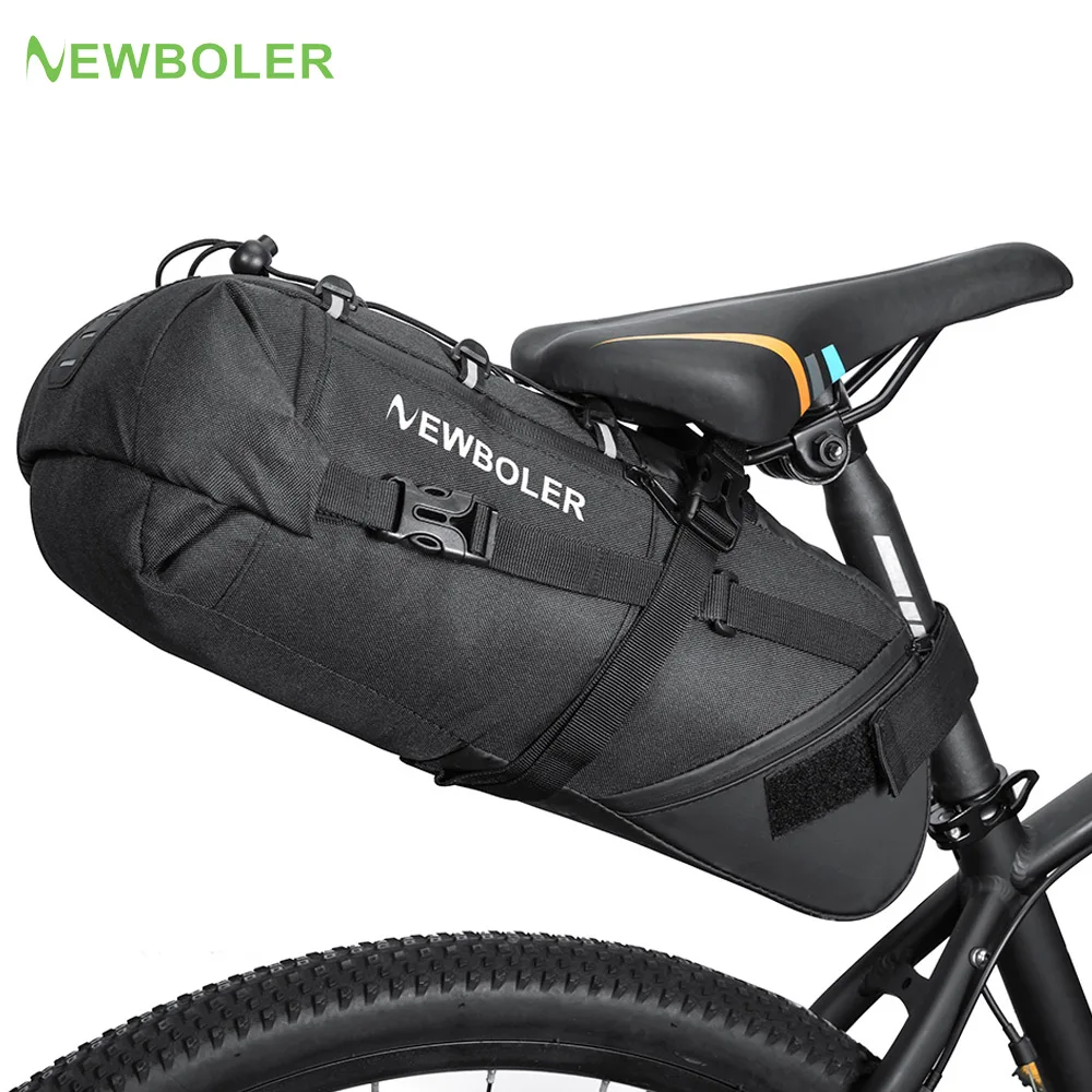 NEWBOLER sac de selle de vélo étanche vtt vélo de route 10L grande capacité sac de cyclisme pliable queue arrière sac coffre accessoires NEWBOLER sac de selle de vélo étanche vtt vélo de route 10L grande capacité sac de cyclisme pliable queue arrière sac coffre accessoires