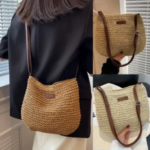 Dames mode été paille sac à bandoulière femmes plage vacances Shopping tissé épaule sac à main messager sacs à main pour femmes sacs