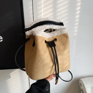 Petit sac à main en laine d’agneau pour femme, sac à bandoulière en cuir suédé pour femme, fourre-tout à poignée supérieure souple, designer de luxe, initié, E27 Petit sac à main en laine d’agneau pour femme, sac à bandoulière en cuir suédé pour femme, fourre-tout à poignée supérieure souple, designer de luxe, initié, E27
