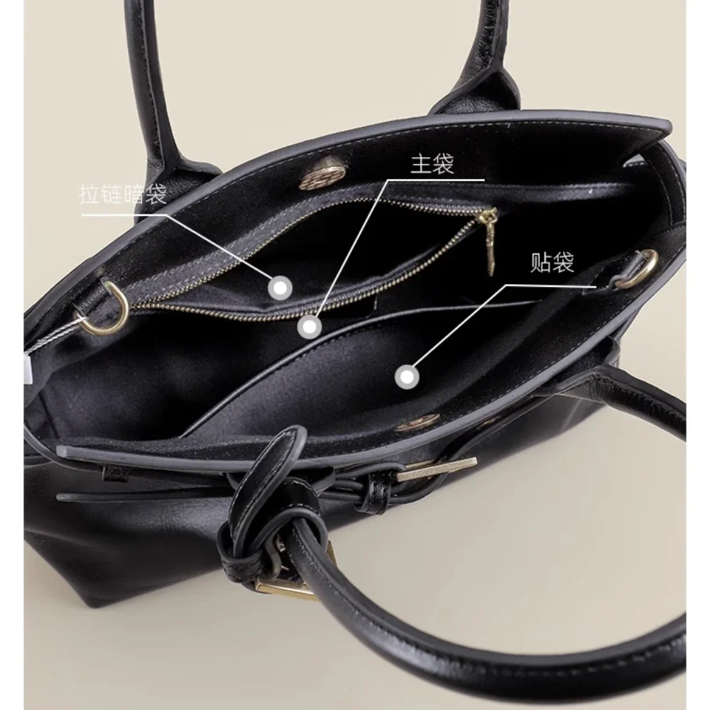 sac à main en cuir de vachette brillant haut de gamme pour femme, sac à main de loisirs, sac initié en peau de vachette commpiedmont, fourre tout kakhi office ladies, avertir l'huile, nouveau, 2025