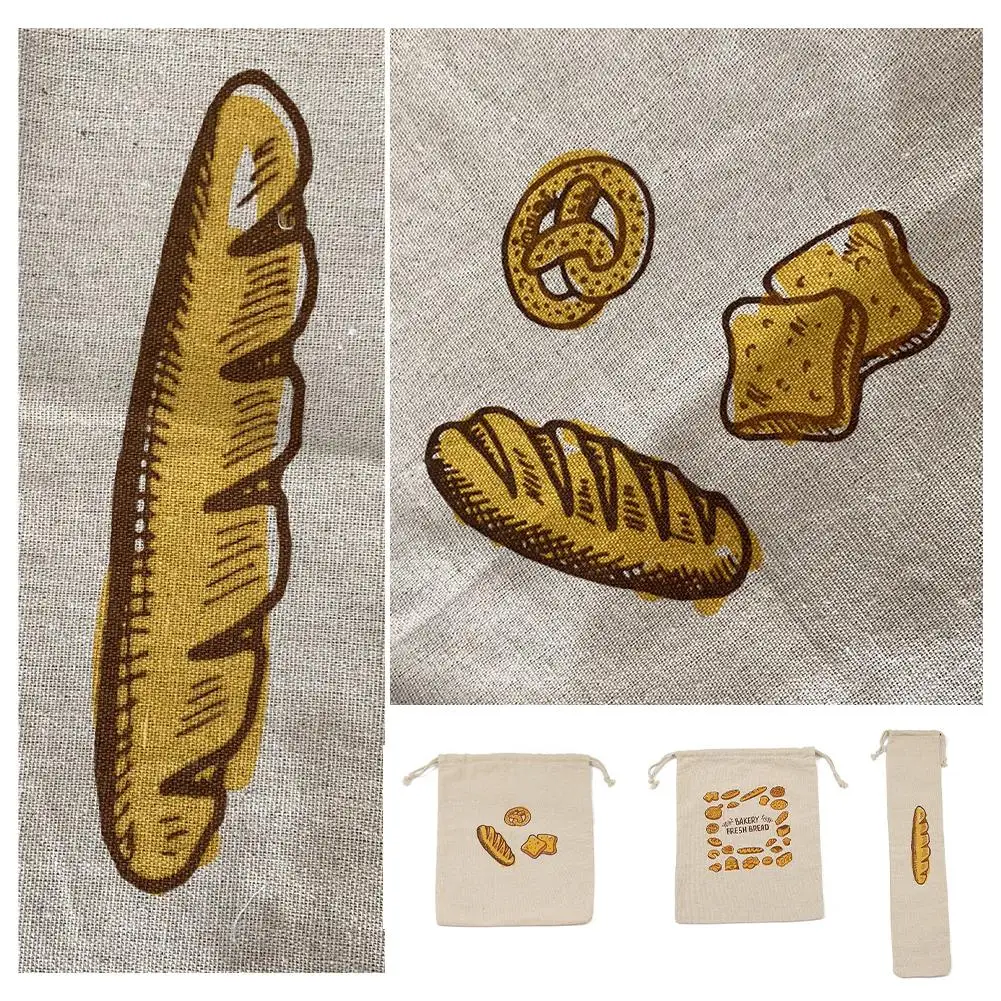 sac de rangement en lin pour baguette, sac de proximité réutilisable, fournitures de cuisine, accessoires, jxbag