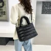 sac à main matelassé en coton matelassé pour femme, sac à main à bandoulière, sac à main rembourré, léger, nouveau, fourre tout matelassé