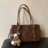 sac fourre tout pour femme; sac à main vintage pour les déplacements d'automne et d'hiver de grande capacité