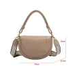 sac de selle design sac à main solide en cuir pu sac de messager femmes petit sac à bandoulière demi cercle avec sac à bandoulière à poignée courte