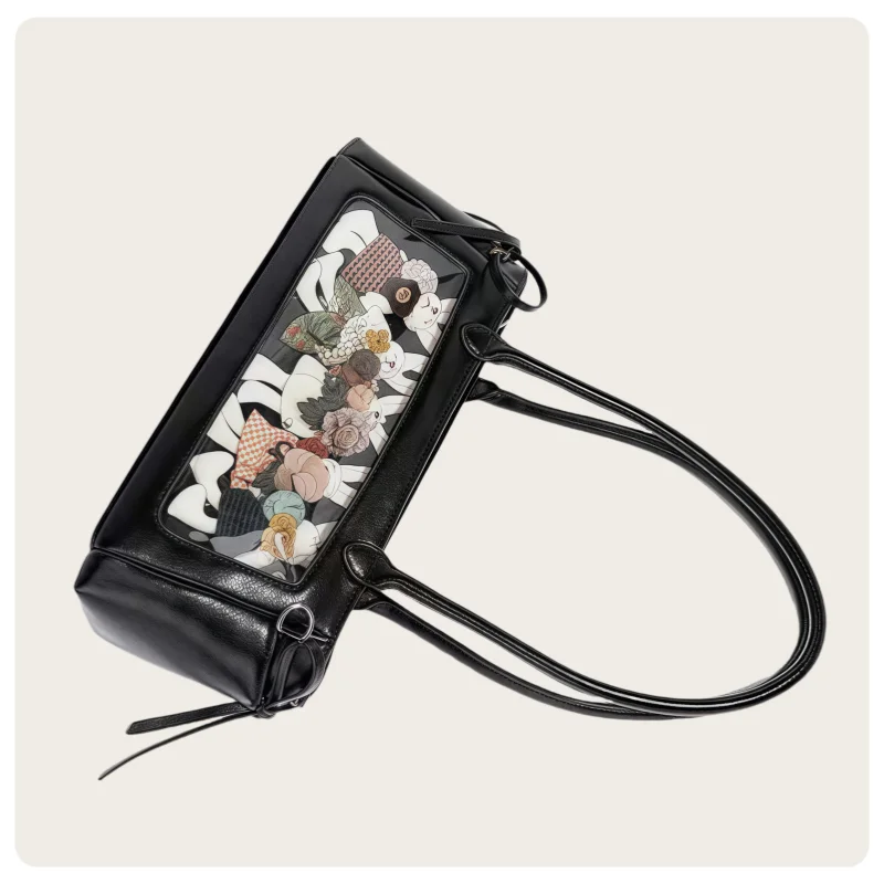 sac à bandoulière en forme de baguette, style y2k, tendance, matériau pu brillant, grande capacité, transparent, affichage simple face