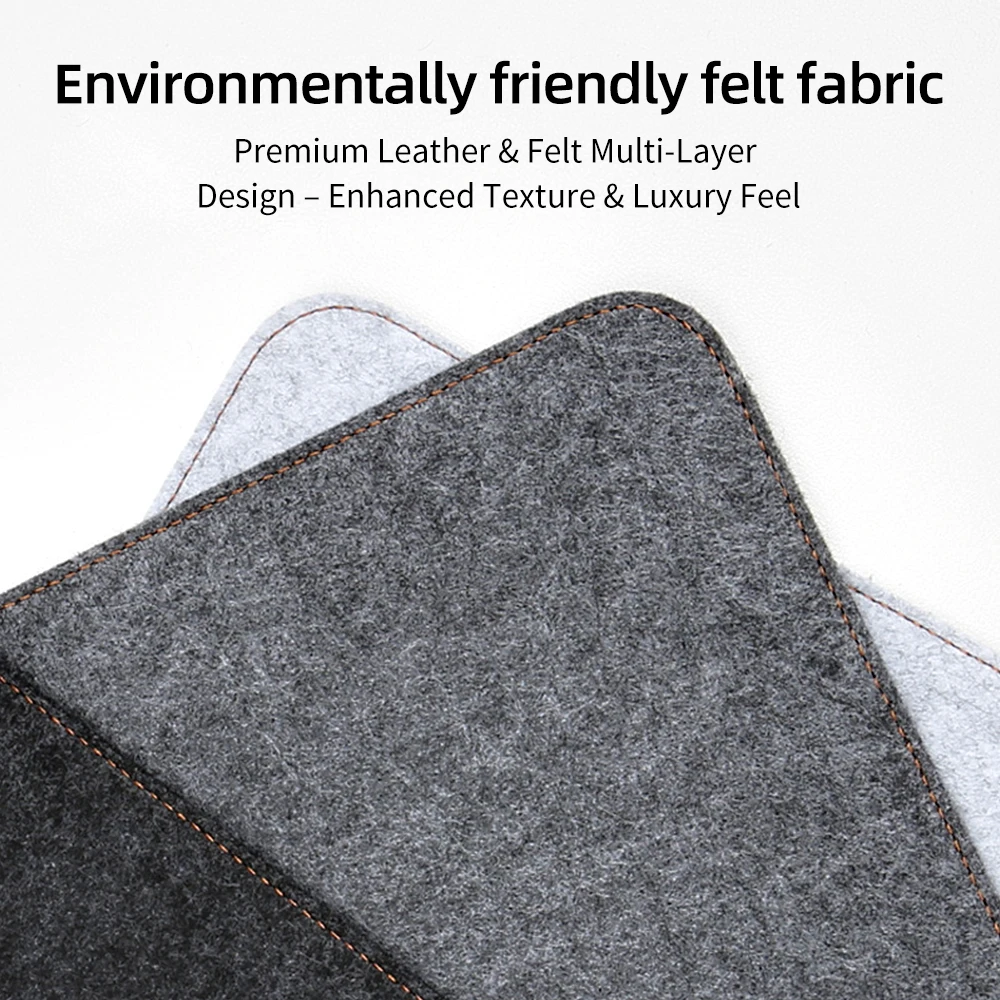 tapis de protection de bureau de grande taille 80x40, feutre de laine et cuir, tapis de souris 2 en 1, coussin pour ordinateur portable, tapis de clavier antidérapant, accessoires