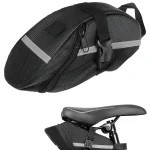 Sac de selle de vélo, 1 pièce, sac arrière de vélo de montagne, sac de coussin de vélo, sac de rangement pliable, accessoires d&rsquo;équipement de cyclisme