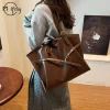 sac fourre tout rétro en cuir pu pour femmes, sac à bandoulière tendance d'hiver y2k, sacs à main de mode, fourre tout de voyage de luxe