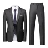 costume 6xl (blazer + pantalon), mode business décontracté, coupe cintrée pour homme de mariage, couleur unie, costume formel pour entretien professionnel complet