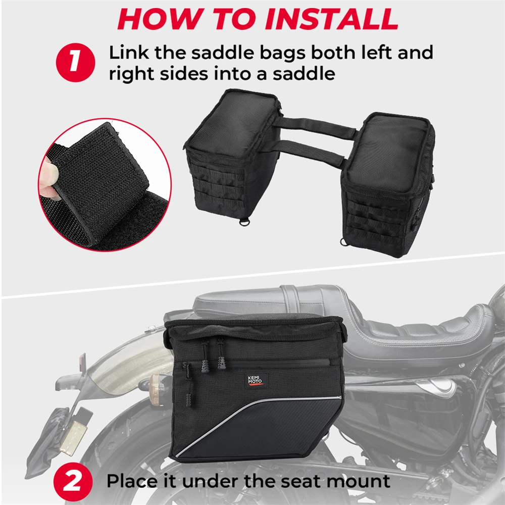 sacoches de dégager de moto universelles, jeter sur la sacoche, sacoches de scooter, sac de vélo softail sportster cruiser hurbike d343, 26l