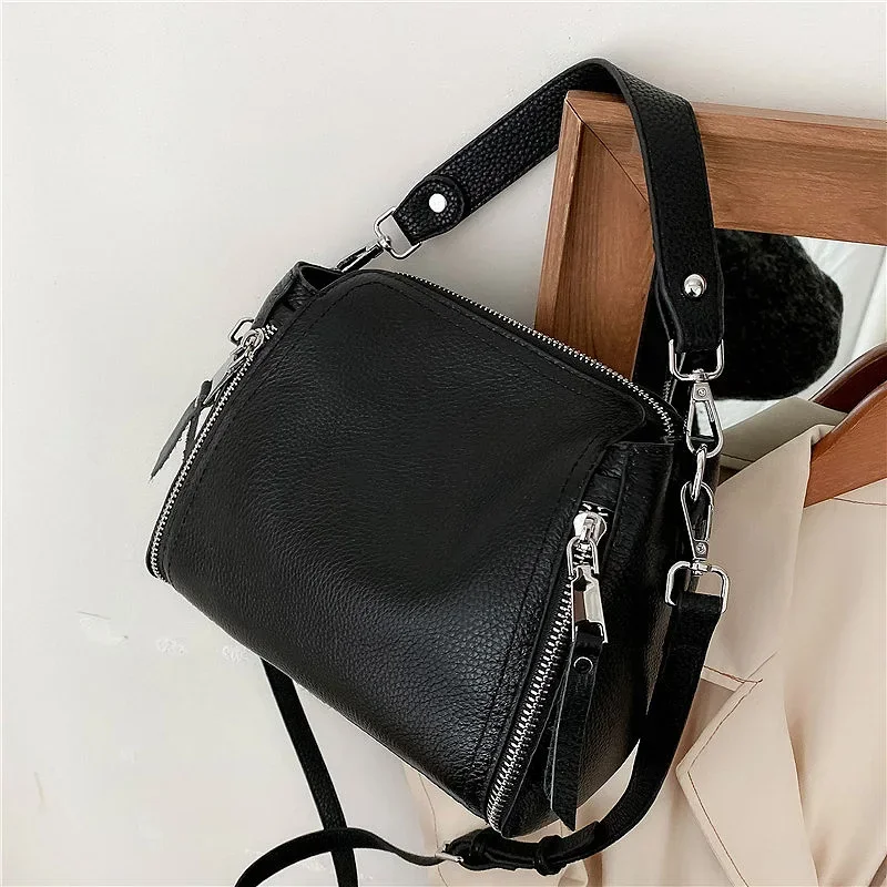 sacs à main 100% cuir véritable pour femmes, sacoches de luxe en peau de vache, fourre tout de bonne qualité