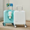 valise à main de 14 pouces avec tige de traction à 3 sections, support pour téléphone portable et porte gobelet, sac à main léger pour bagages de voyage