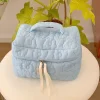 trousse de maquillage en coton matelassé pour femmes, trousse de voyage pour cosmétiques, sac de luxe pour femmes, sac de rouge à lèvres, trousse de toilette portable pour rangement de cosmétiques