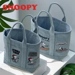 Snoopy sac fourre-tout femmes mignon épaule dessin animé voyage Shopping épicerie sac à main Anime mode étudiant école bureau Bento sac à déjeuner