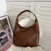 sac hobo vintage pour femmes, seau tendance, sac à bandoulière solide en pu, fourre tout rétro de grande capacité, sac à main souple sous les bras pour rencontres quotidiennes, nouvelle collection