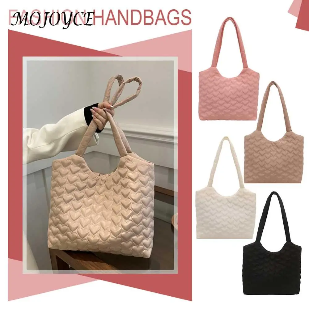 sac fourre tout à motif cœur pour femme, sac sous les bras, sac cartable solide, grande capacité, travail, voyage