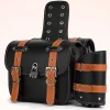 1 paire de sac de selle étanche, grande capacité, sac de moto en cuir pu, résistant à l'usure, design cool, sac latéral de moto